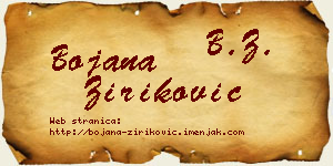 Bojana Ziriković vizit kartica